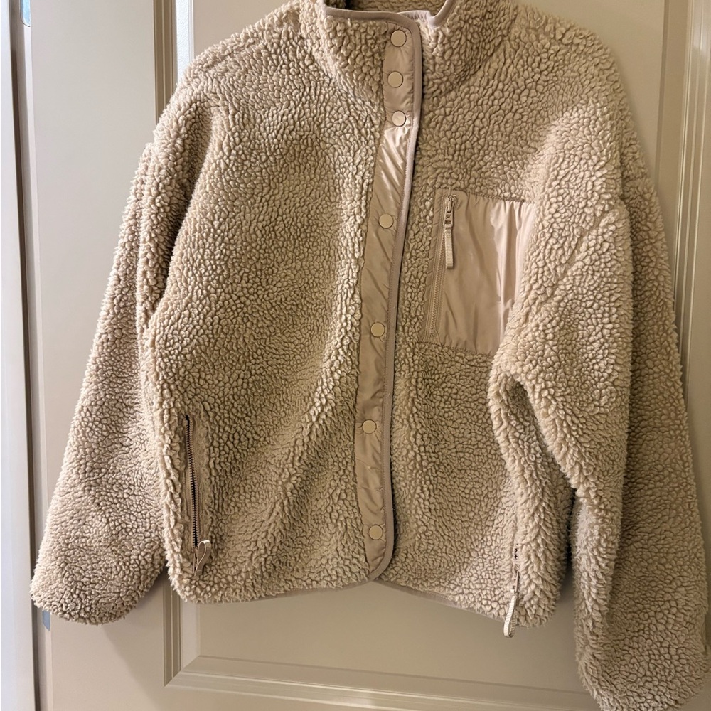 Fabletics Tan Teddy Jacket